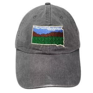Adams Baseball Cap Gray Green OS Slideback South Dakota Landscape Embroidery Hat